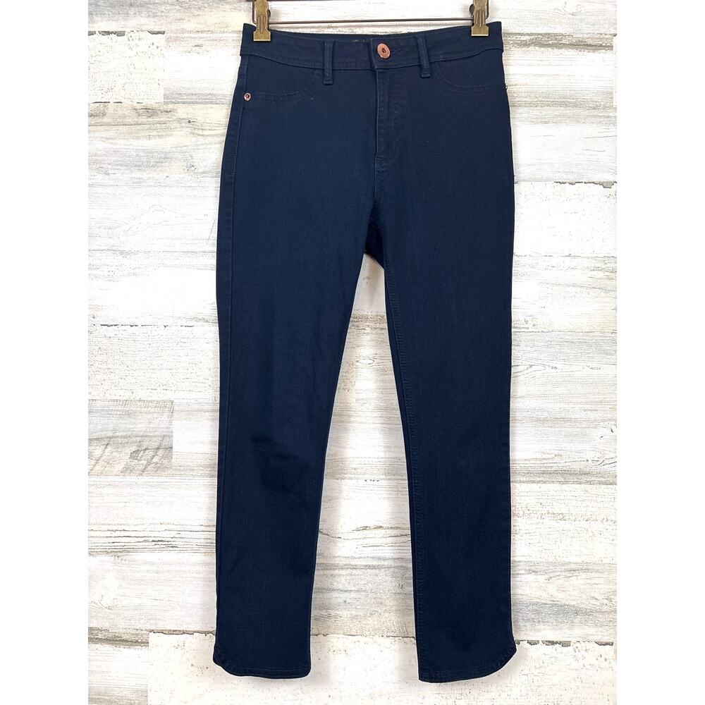 DL1961 Womens 28 Navy Blue Bardot High Rise Cropped Denim Jeans Designer NEW